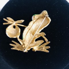 Vintage Signed LG LIND GAL Frog Hobo Enamel Novelty Figural Brooch Pin