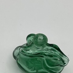 Vintage Max Factor Green Glass Rabbit Perfume Pendant