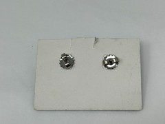 Vintage Lady Remington Faux Pearl Rhinestone Pierced Post Earrings on Card