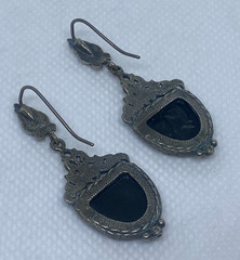 Vintage earrings. USSR porcelain. Hand painted. Enamel.Russian. Finift . 7.99 g.