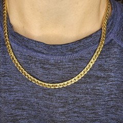 VTG Gold Plated Flat Chain Necklace 18 Inches Classic 5 mm Gift For Her