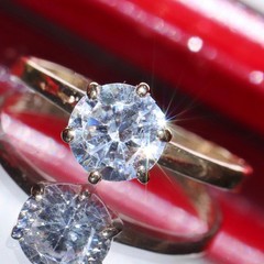 10k yellow gold engagement ring 0.90ct cubic zirconia size 7 solitaire 1.50gr