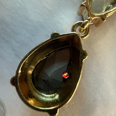 Vintage Red Rhinestone Teardrop Dangle Earrings 1.5″ NOS Gold Drop Post Bold New