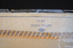 Vintage 12K Gold Filled Double Curb Link Bracelet 7in NOS on Card Unbranded