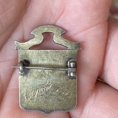 Antique Vtg Nisi Dominus Frustra England English Religious Hospital Pin Brooch