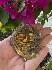 Vintage John Wind Maximal Art Large Mixed Material Heart Shape Brooch Pin