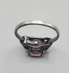 925 Sterling Silver Sarah Coventry Vtg. Lavender CZ Ring Size 6-8.25 Adjustable