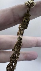 Vintage Heavy 29g Bold Gold Plated Triple Rope Chain Necklace 14″ Choker Shiny