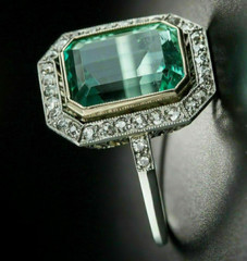 5Ct Art Deco Style Lab Created Emerald Engagement Wedding 14K White Gold FN Ring