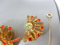 JULIANA D&E BOOK SET GRAND PARURE COFFIN RHINESTONES GOLD RED 5 PIECE SET