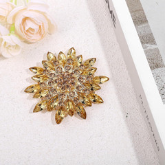 Colorful Rhinestone Crystal Sunflower Brooch Pin Vintage Elegant Creative Sunflo