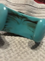 Vintage Blue Marble Bakelite Bangle Bracelet