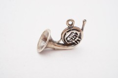 Vintage Sterling Silver 925 French Horn Charm