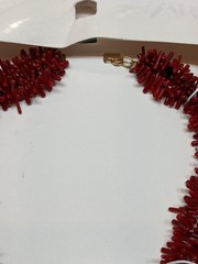 Zara Faux Red Coral Statement Necklace Bold Baroque Pearl Acrylic NWT $59.90