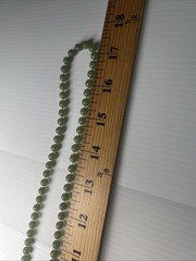 Vintage 70s Sarah Coventry Beaded Jade Green Resin Acrylic Long Necklace 36”