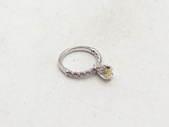 $12K VERRAGIO GIA CERT VS1 Pear FANCY INTENSE YELLOW Diamond 14k White Gold Ring