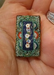 Antique Victorian Micromosaic Brooch Made In Italy Micromosaic Rectangle Brooch