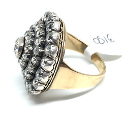 Vintage Stunning 14k Yellow White Gold Halo Cocktail 4.61CT Diamond Ring Estate
