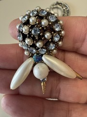 Vintage Brooch Lot of 7 Pcs 1950s 1960s 1970s Rhinestone Gem Retro Jewelry