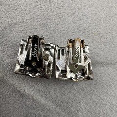 Vintage Coro Confetti Lucite Thermoset Clip On Earrings Silver Tone Signed