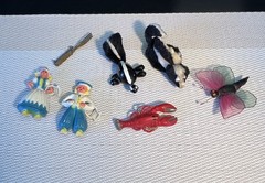 Vintage Brooch Pin Lot Of 7 Fun Pins | Crab Fork Skunks Dutch Kids Butterfly