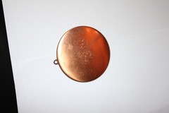 Vintage Copper Pendant Marked CG 1978 Bird Design Red Background