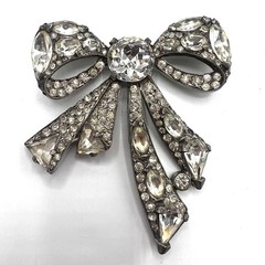Rare 1942 Eisenberg Original Rhinestone Bow Brooch Patent Book Piece F. Nathan