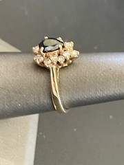 14k Yellow Gold 0.66ct Sapphire and 1/2CTW Diamond Ring (I46)