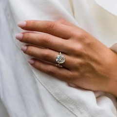 3.50 Ct Lab Created Asscher Diamond Art Deco Style Engagement 14K Gold FN Ring