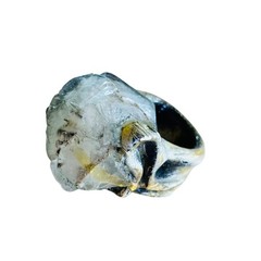 Brutalist Modernist Brutalist Quartz Cocktail Ring Statement Sz6 MCM 70s OOAK