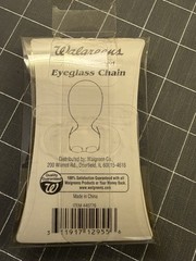 VINTAGE WALGREENS ARTISAN BEADED EYEGLASS 25″ CHAIN NECKLACE–NEW
