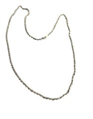 Vintage Silvertone Rope Chain Necklace Spring Ring Clasp 18 inches Long