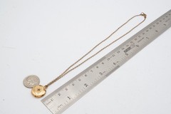 Vintage Gold Filled Rhinestone Locket Necklace 16.5″