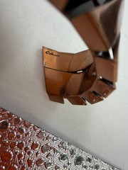 Vintage Bracelet Renoir Cuff Copper Striped Signed Unisex 7 inches PJ
