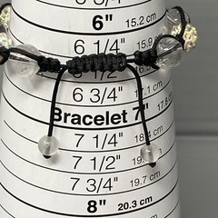 Glass Bead Bracelet Clear Druk Speckled AB Rhinestone Tension Cord Adjustable