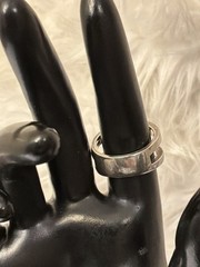 Sterling Silver Channel Set Double Band CZ Vintage Ring Size 8 Gram Wt 7.2