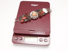 Vintage Sterling Silver Bracelet Natural stone MODERN ART