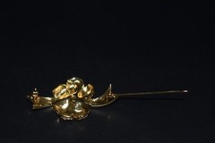 Rare Vintage SWAROVSKI Brooch Pin Sparkly Crystals Gold Tone Swan Mark