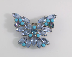 Fab Vintage Rare Juliana DeLizza & Elster Faux Turquoise Blue Butterfly Verified