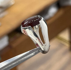 Natural Agate Dark Brown Agate Ring Unique Style Ring Carnelian Agate Ring