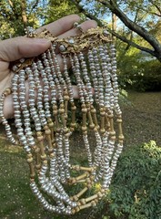 Vintage Miriam Haskell Baroque Pearl Multi-Strand Necklace (c. 1940s–1950s)