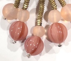 VTG W GERMANY Miriam Haskell Style Pink GLASS Petal ART GLASS Choker NECKLACE