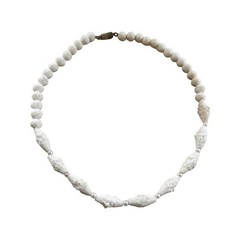 Vintage Bleached Lava Stone and Pearl Choker