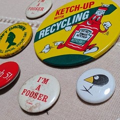Vintage Advertising Novelty Button Lot Heinz Ketchup Recycling Fooser Pinbacks