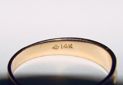 VINTAGE BRUSHED ETCHED 14K YELLOW GOLD SZ 9.75 LEAVES RING 2.75G BAND