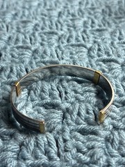 Vintage Cuff Bracelet Silvertone Goldtone 7 inches