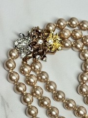 Nolan Miller 3 Strand Faux Pearl Necklace 17” Long 195 Grams