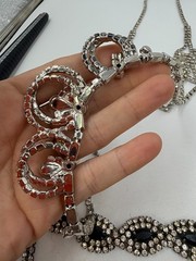 Vintage Necklace Lot Rhinestone 3 Piece MCM Era PJ