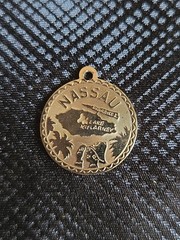 Vintage Sterling Silver Round Nassau Bahamas Round Charm Crea