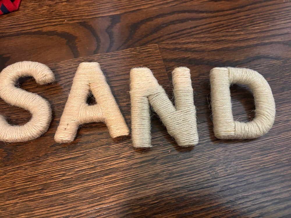 Twisted Rope Style Letter Pins S A N D Beige 3 1/2” for X-mas Stocking Or More